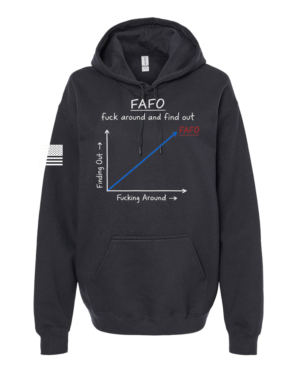 black FAFO graphic hoodie