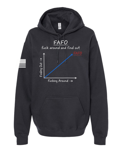 black FAFO graphic hoodie