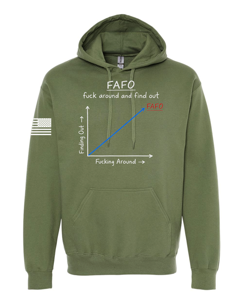 Military Green FAFO graphic Hoodie